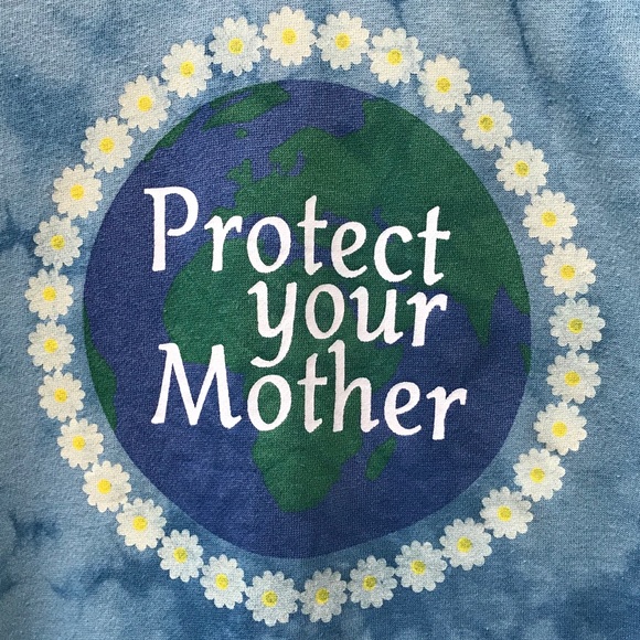 Tie dye mock turtleneck cropped graphic sweatshirt - Picture 5 of 11